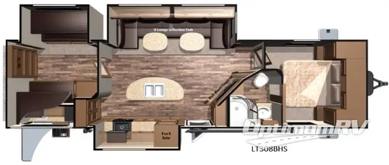 2016 Highland Ridge Open Range Light LT308BHS Floorplan Photo