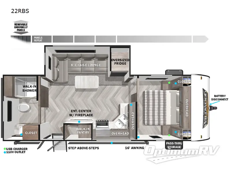 2022 Forest River Wildwood 22RBS Floorplan Photo