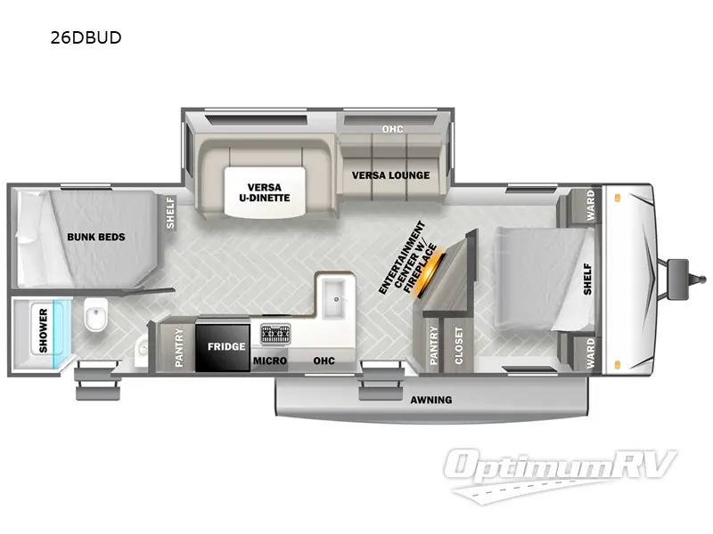 2022 Forest River Wildwood 26DBUD RV Floorplan Photo