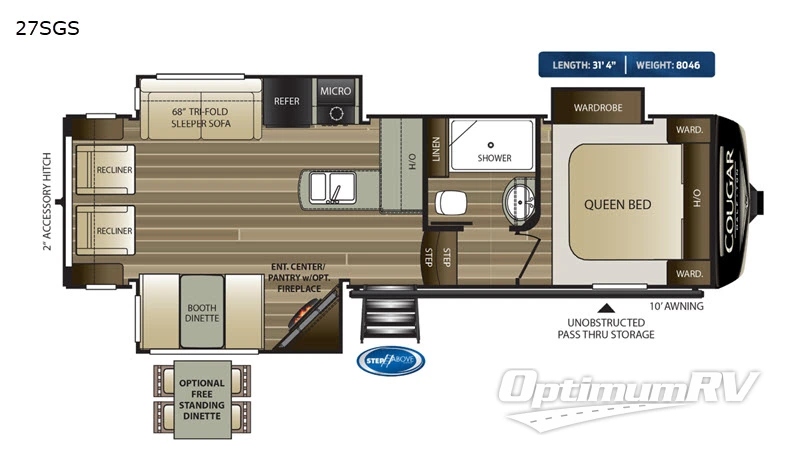 2020 Keystone Cougar Half-Ton 27SGS Floorplan Photo