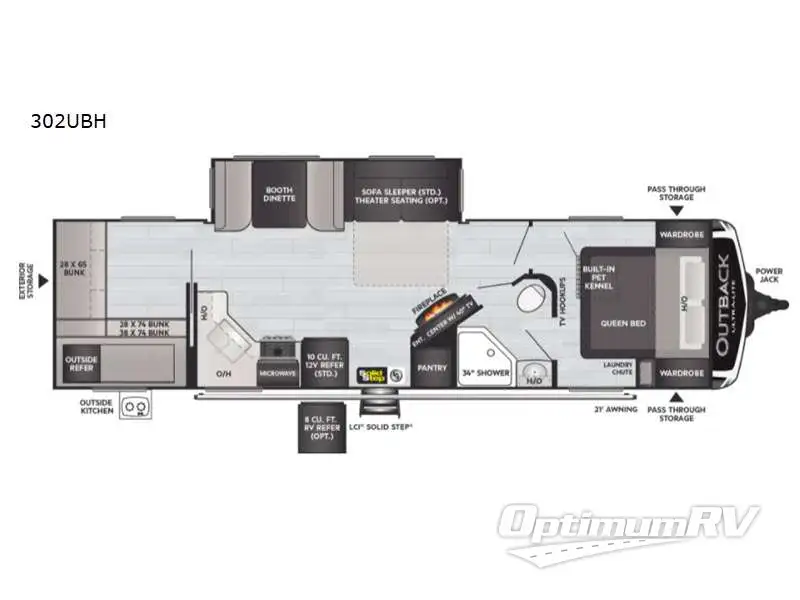 2021 Keystone Outback Ultra Lite 302UBH Floorplan Photo