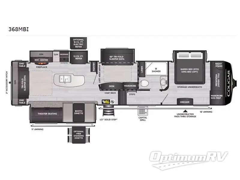 2022 Keystone Cougar 368MBI Floorplan Photo