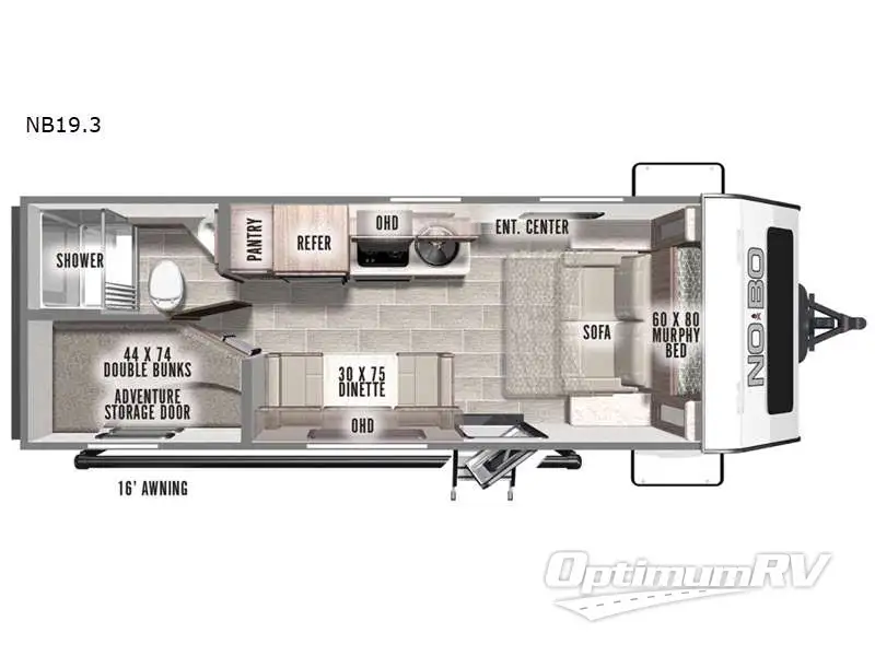 2021 Forest River No Boundaries 19.3 Floorplan Photo