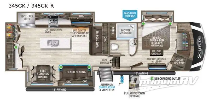 2021 Grand Design Solitude 345GK-R Floorplan Photo