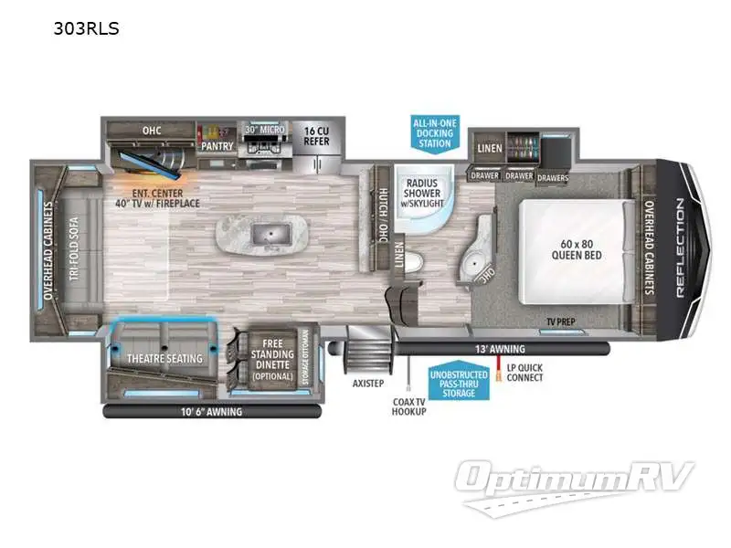 2022 Grand Design Reflection 303RLS Floorplan Photo