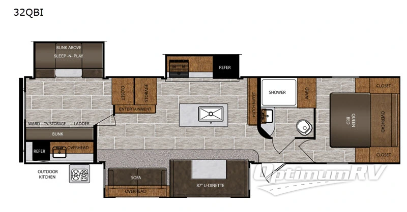 2020 Prime Time Avenger 32QBI RV Floorplan Photo