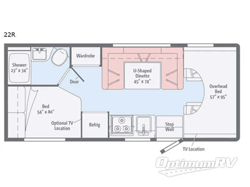 2018 Winnebago Minnie Winnie 22R Floorplan Photo
