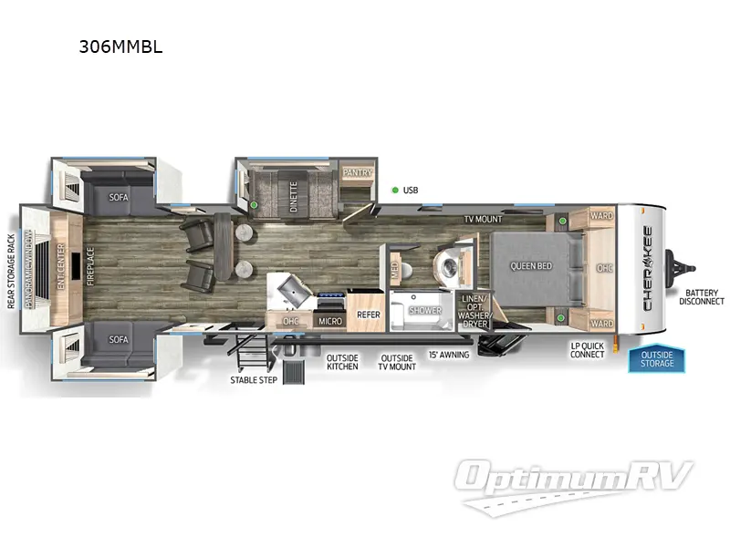 2025 Forest River Cherokee Black Label 306MMBL Floorplan Photo
