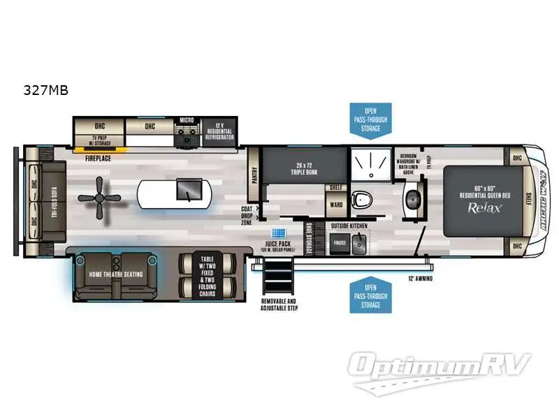 2023 Forest River Cherokee Arctic Wolf 327MB RV Floorplan Photo