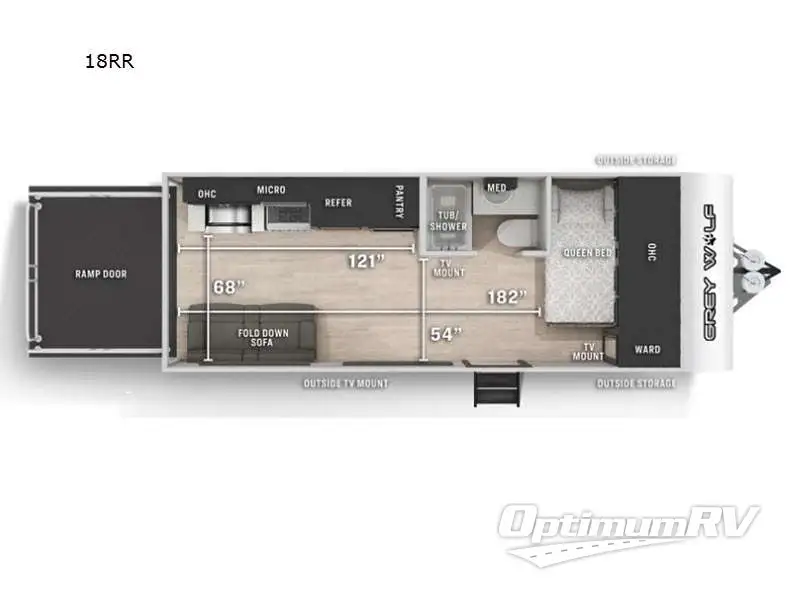 2023 Forest River Cherokee Grey Wolf 18RR RV Floorplan Photo