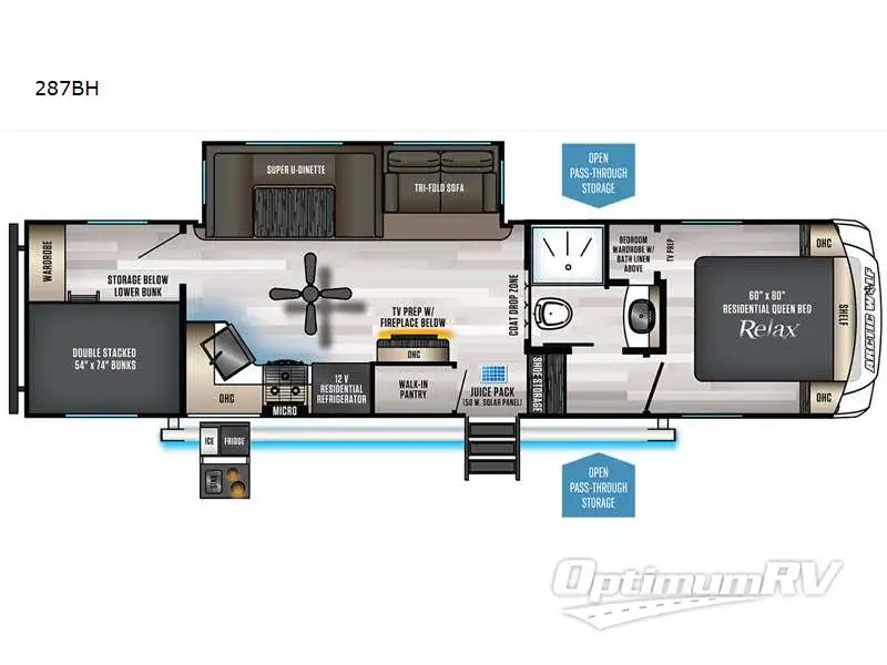 2023 Forest River Cherokee Arctic Wolf 287BH RV Floorplan Photo