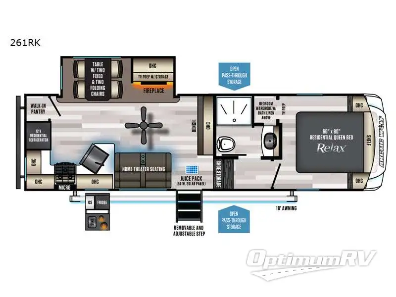 2023 Forest River Cherokee Arctic Wolf 261RK RV Floorplan Photo