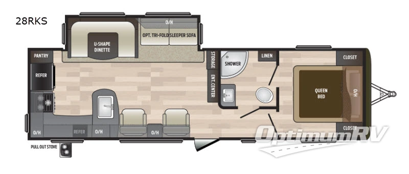 2018 Keystone Hideout 28RKS Floorplan Photo