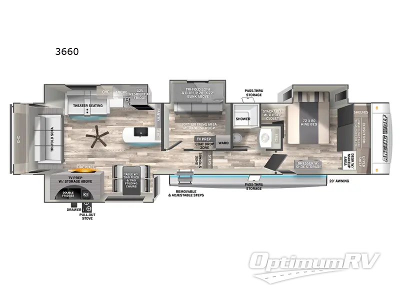 2023 Forest River Cherokee Arctic Wolf 3660SUITE RV Floorplan Photo