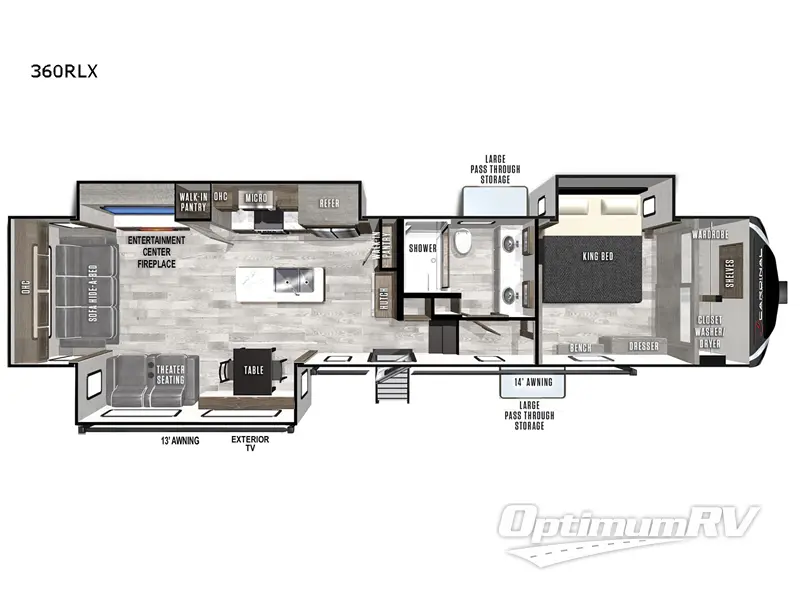2023 Forest River Cardinal Luxury 360RLX Floorplan Photo