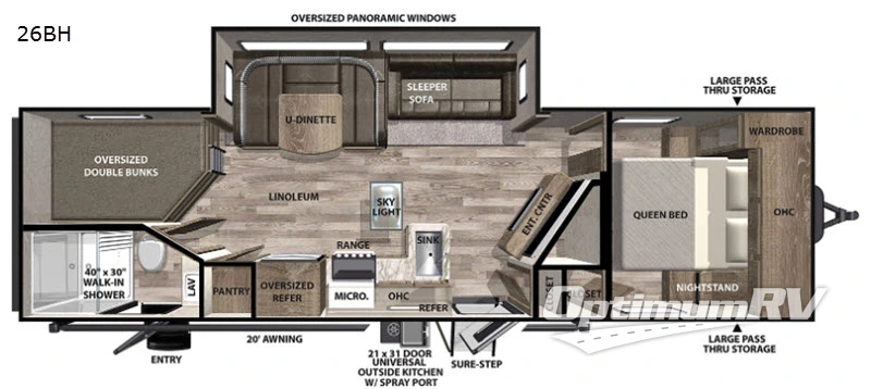 2020 Forest River Vibe 26BH Floorplan Photo