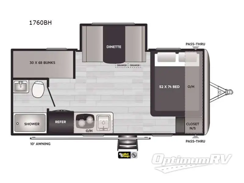 2021 Keystone Springdale Mini 1760BH Floorplan Photo