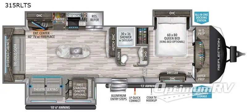 2021 Grand Design Reflection 315RLTS Floorplan Photo