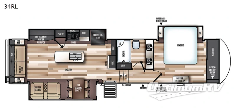 2019 Forest River Salem Hemisphere Elite 34RL Floorplan Photo