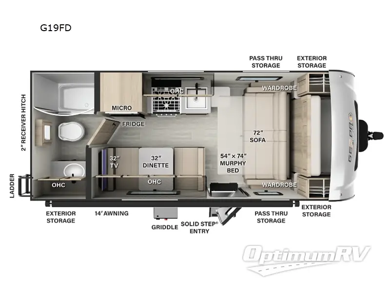 2024 Forest River Rockwood GEO Pro G19FD Floorplan Photo