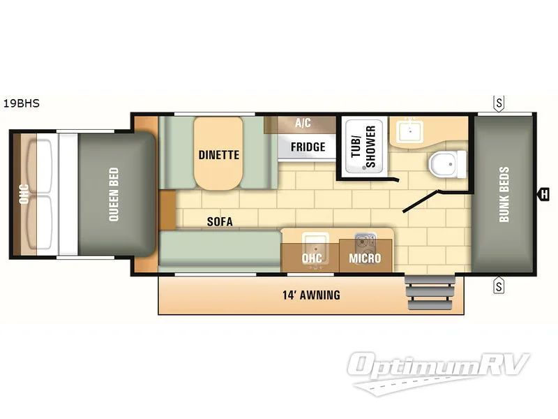 2018 Starcraft Launch Outfitter 7 19BHS Floorplan Photo