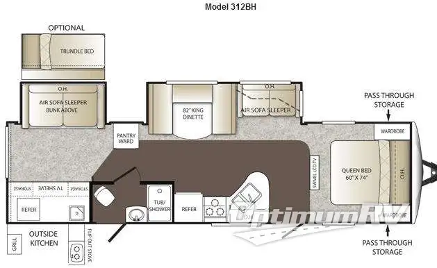 2012 Keystone Outback 312BH Floorplan Photo