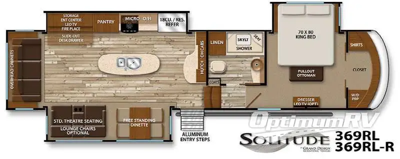 2016 Grand Design Solitude 369RL RV Floorplan Photo