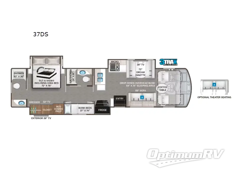 2022 Thor Challenger 37DS Floorplan Photo