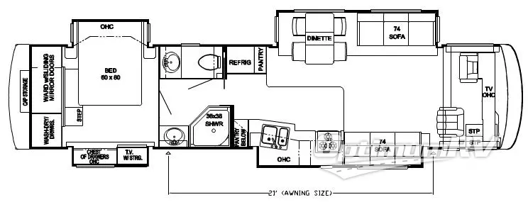 2007 Newmar Dutch Star DSDP 4023 Floorplan Photo