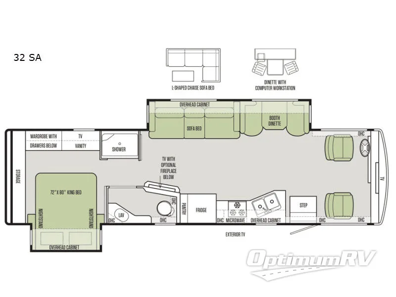 2018 Tiffin Allegro 32 SA Floorplan Photo