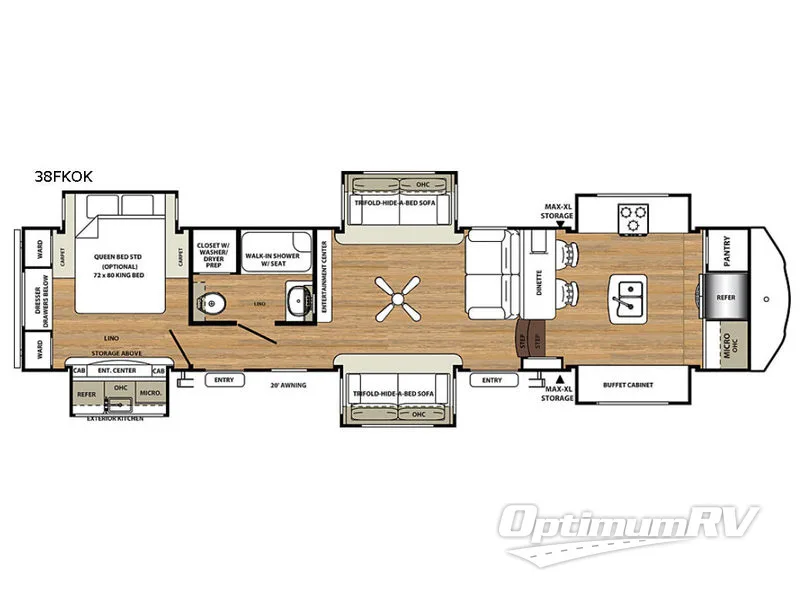 2018 Forest River Sierra 38FKOK Floorplan Photo
