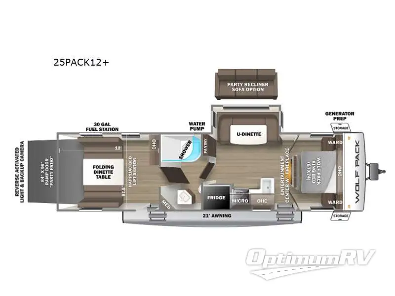 2021 Forest River Cherokee Wolf Pack 25PACK12+ Floorplan Photo