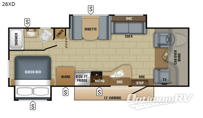 2018 Jayco Redhawk 26XD RV Floorplan Photo