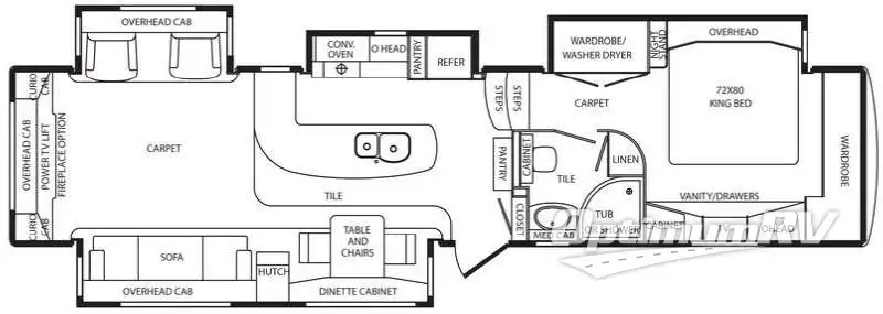 2012 DRV Luxury Suites Mobile Suites 41 RESB4 RV Floorplan Photo