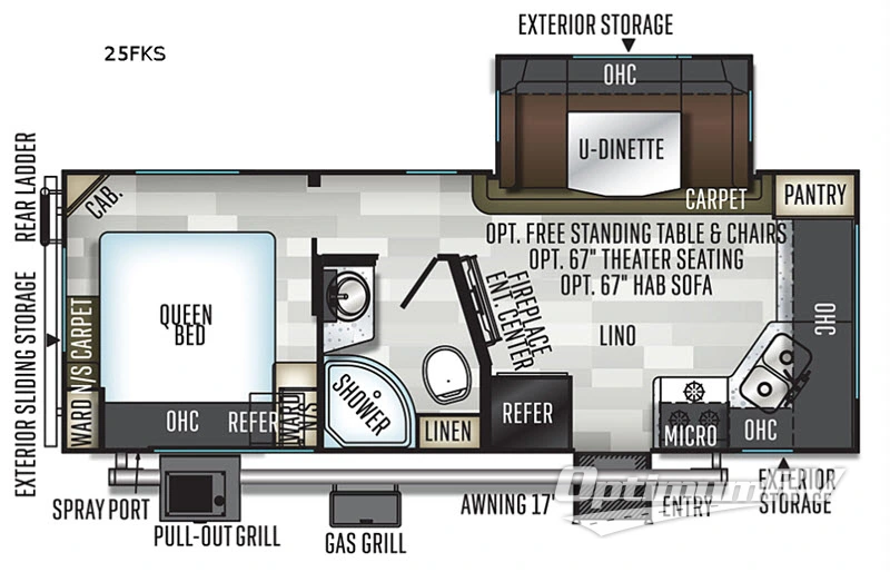 2019 Forest River Flagstaff Micro Lite 25FKS Floorplan Photo
