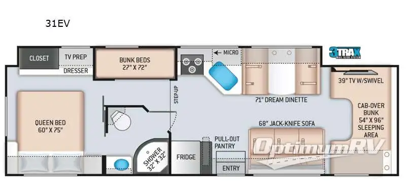 2021 Thor Four Winds 31EV Floorplan Photo