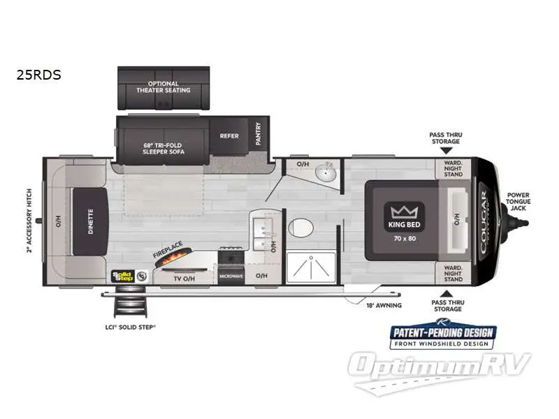 2022 Keystone Cougar Half-Ton 25RDS Floorplan Photo