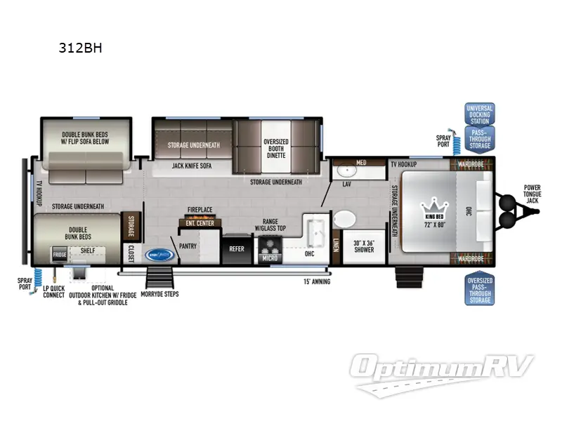 2025 East To West Della Terra 312BH Floorplan Photo