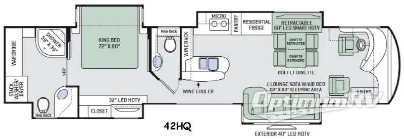 2016 Thor Tuscany 42HQ Floorplan Photo