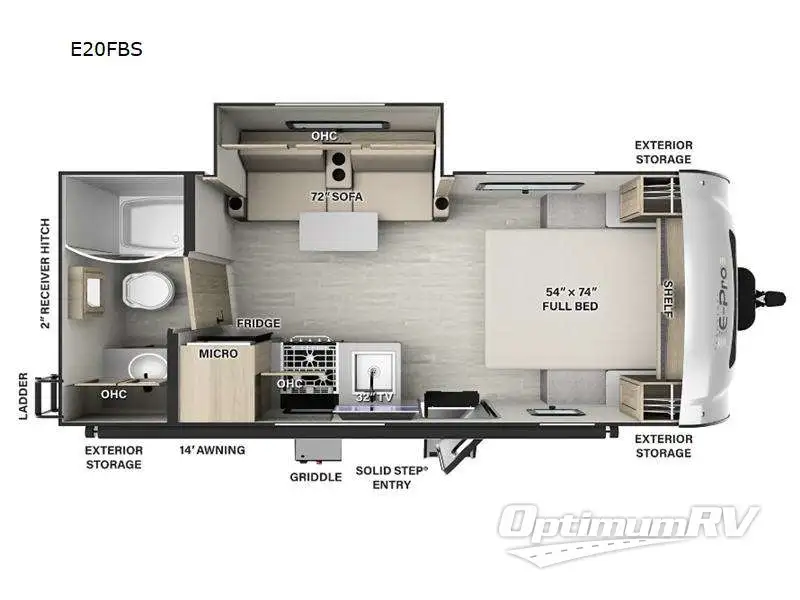 2025 Forest River Flagstaff E-Pro E20FBS Floorplan Photo