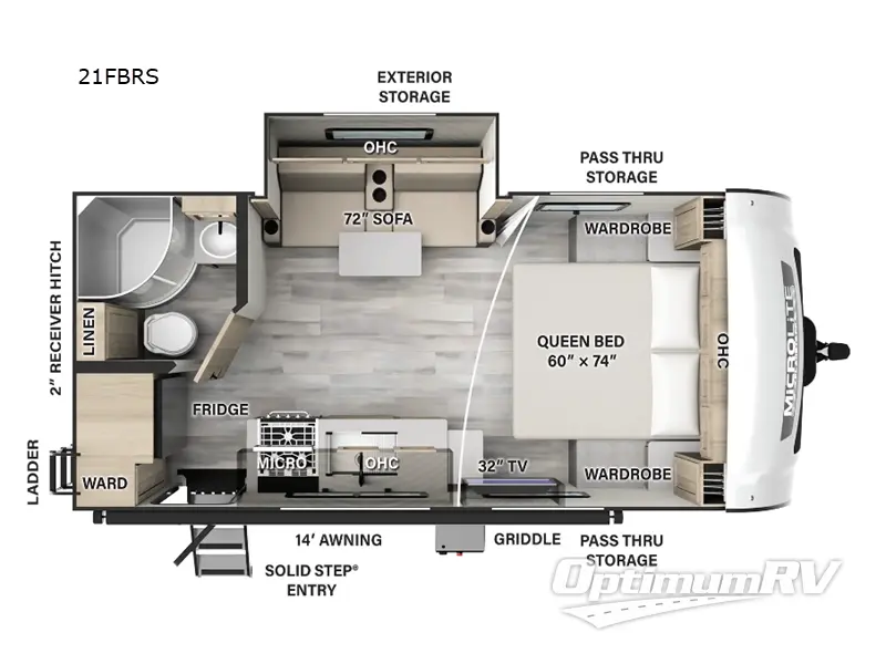 2024 Forest River Flagstaff Micro Lite 21FBRS Floorplan Photo
