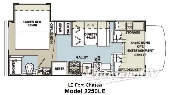 2015 Forest River Sunseeker LE 2250LE Ford Floorplan Photo