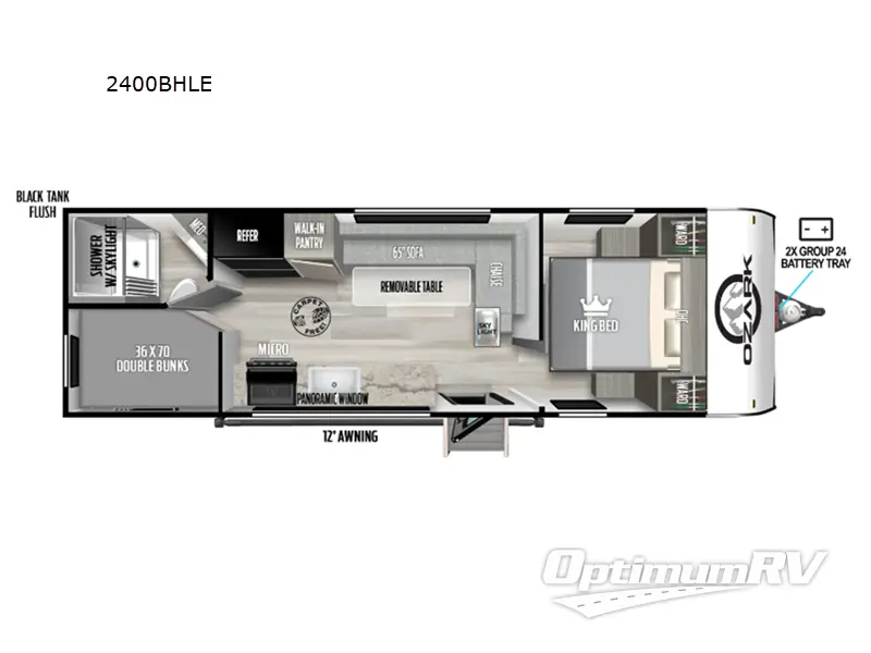 2024 Forest River Ozark 2400BHLE Floorplan Photo