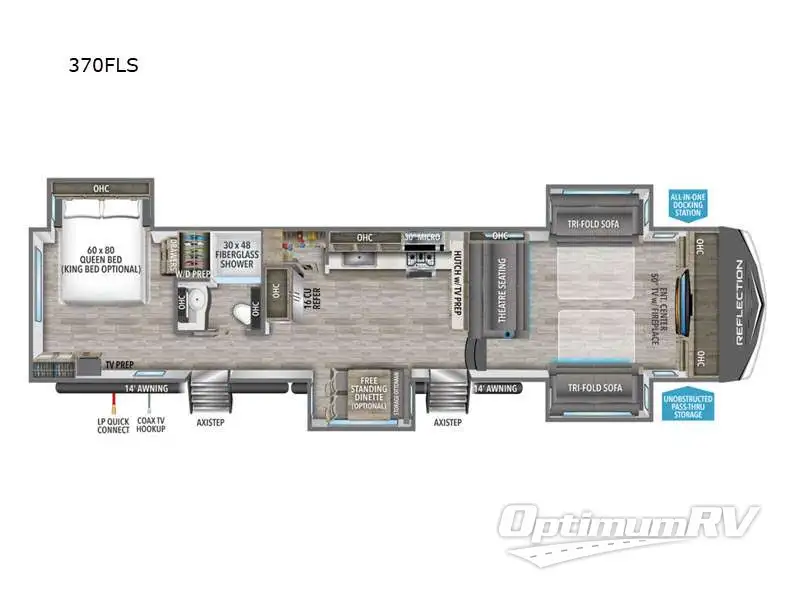2024 Grand Design Reflection 370FLS RV Floorplan Photo