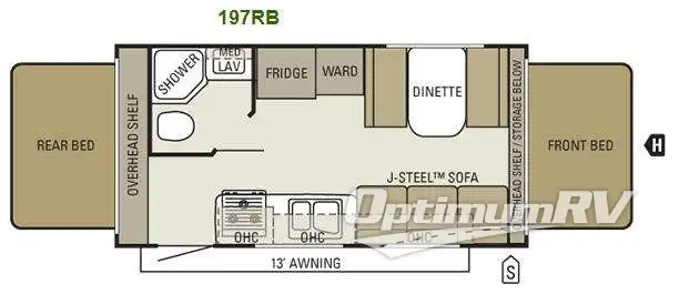 2011 Starcraft Travel Star 197RB RV Floorplan Photo