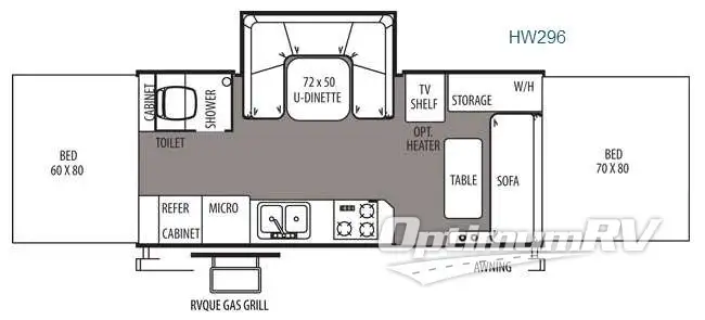 2014 Forest River Rockwood High Wall Series HW296 Floorplan Photo