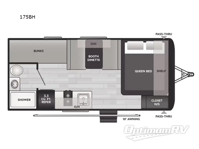 2024 Keystone Hideout Sport Single Axle 175BH Floorplan Photo