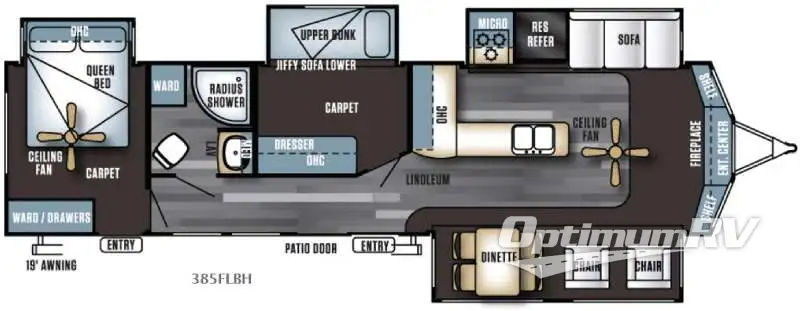 2016 Forest River Salem Villa Series 385FLBH Estate Floorplan Photo