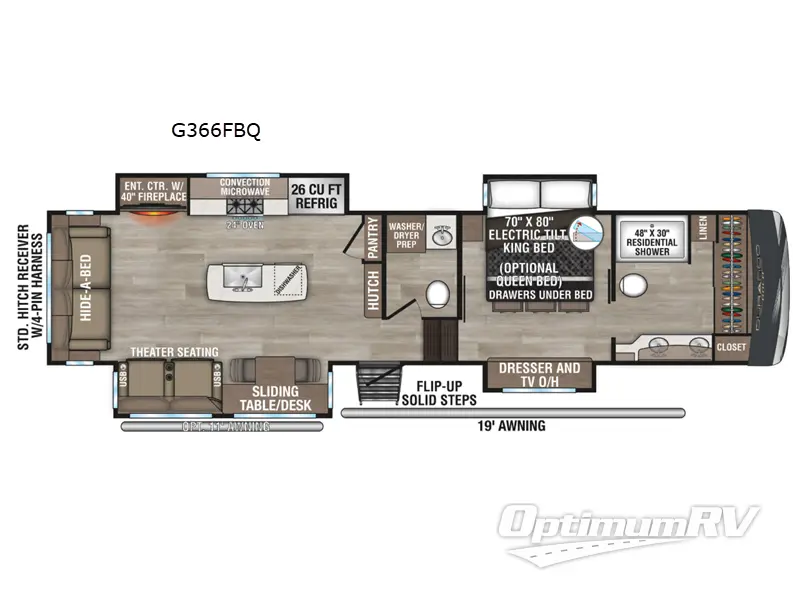 2025 KZ Durango Gold G366FBQ Floorplan Photo