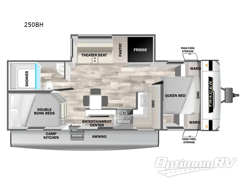 2025 Prime Time Tracer 250BH Floorplan Photo